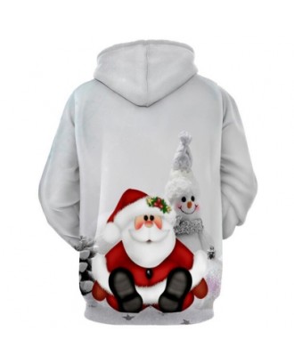 Christmas Snowman Print Pullover Hoodie