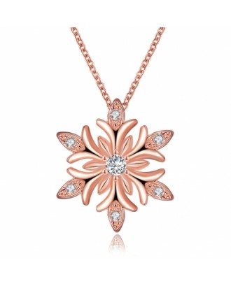 Snow Flower Fashion Necklace Zircon Christmas Necklace