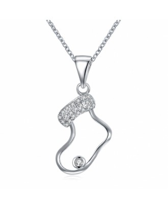 Zircon Christmas Necklace in The Shape of Socks