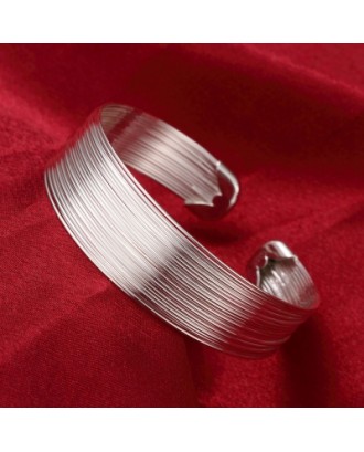Multi - Line Bracelet Fashion Round Shape Silver Bracelet
