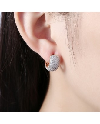 Single Row Diamond Studded Romantic Style Earrings