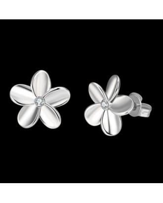 Fashionable Platinum Europe and America Popular Simple Flower Ear Studs