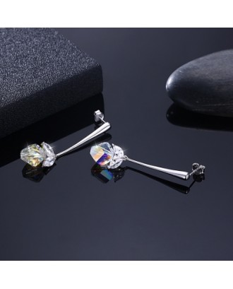 Irregular Crystal S925 Sterling Silver Earrings