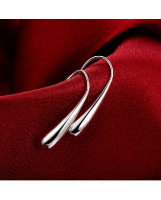 Water Drop Ear Hook in The Shape of Silver Earrings