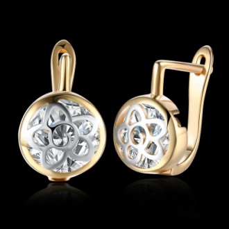 K Gold Zircon Earring Pattern Hollow Diamond Set Romantic Wind Earring Clip