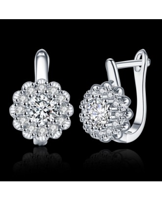 Zircon Earring with Floral Diamond-Encrusted Romantic Wind Earring Clip