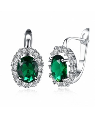 Zircon Earring Ring Green Diamond Romantic Wind Earring Clip